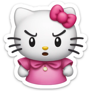 angry hello kitty sticker