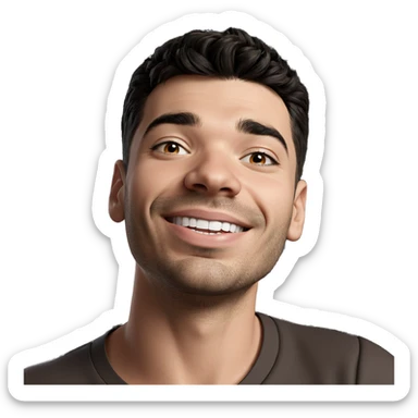 smiling male portrait close up sticker