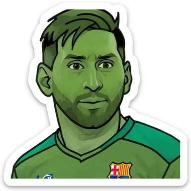 Messi with footbal sticker