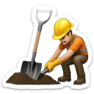 shovel digging sticker
