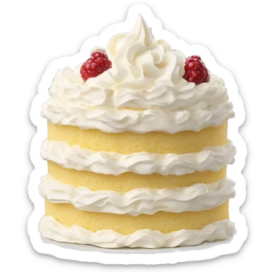 Realistic luxurious vanilla chantilly cake with three layers sticker