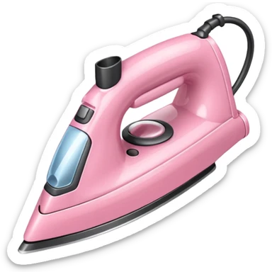 A baby pink hair iron in iOS emoji style, 3D icon, plastic texture, soft reflection, minimalist design. sticker