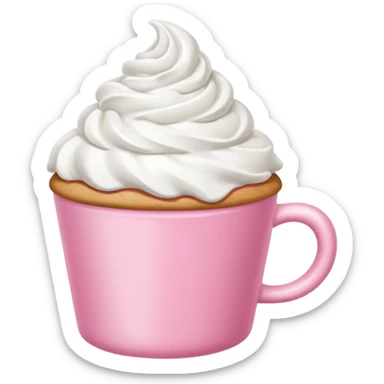 Whip cream in a pink cup sticker