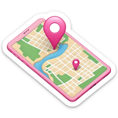 map pink sticker