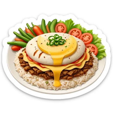 rice topped with döner sticker