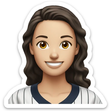 Smile brunette female Yankees  sticker