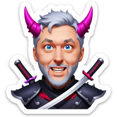 Demon-Horned Warrior sticker