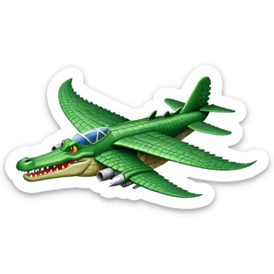 Flying bomber crocodile sticker