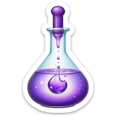 Purple Potion Bubbling in glass vial sticker