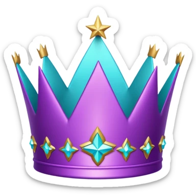 Feeling purple cian crown shine star glitter sticker