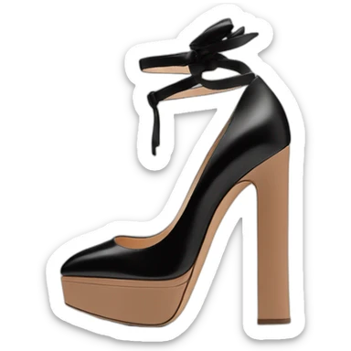 VALENTINO Tan-go PLATFORM PUMP black sticker