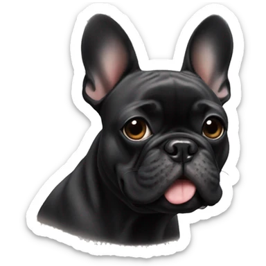 Black French bulldog  sticker