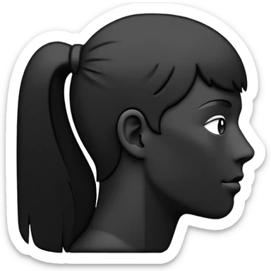 Minimalistic flat vector icon, iOS style, thin black outline on white background. Person silhouette. Black, completely monochrome, matte.  sticker