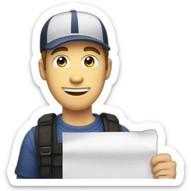 The image depicts a cartoon character dressed as Mrbeast, holding a blank piece of paper. The background is black. sticker