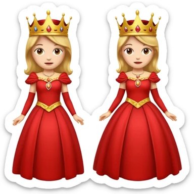 Emoji da Rainha Vermelha de corpo inteiro  sticker