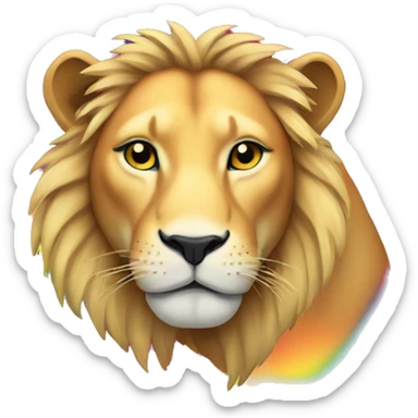 saturated colorful lioness  sticker