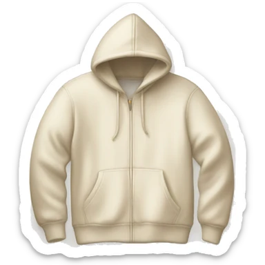A flat lay of a cream hoodie laying down sticker