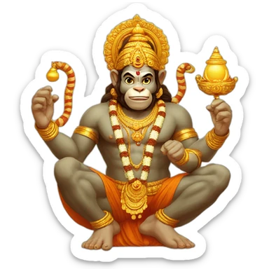 hanuman ji with gada sticker