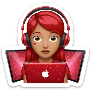 red glitter hacker sticker