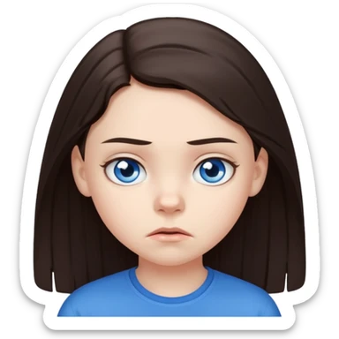 11 years old  dark brown hair hate the world sticker