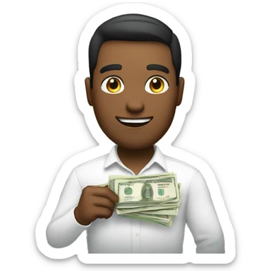 finance bro holding money white  sticker