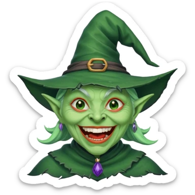 evil witch laughing sticker
