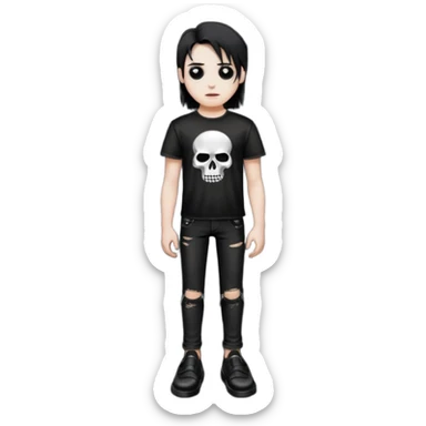 A black metal fan who is going on holiday wearing shiny black leather loafers sticker