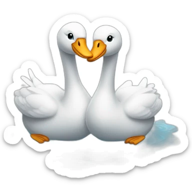 Pareja de cisnes en el agua sticker