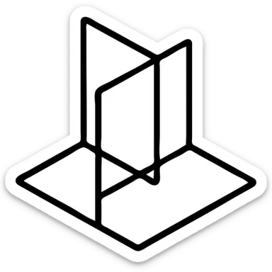 mpr reconstruction icon, three intersecting planes sticker