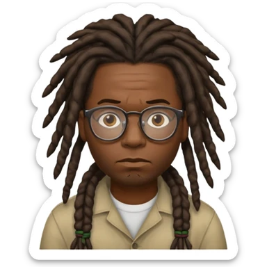 A dread head African American thug head only with glasses  sticker