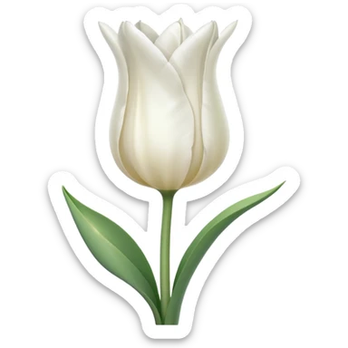 White tuilp emoji sticker