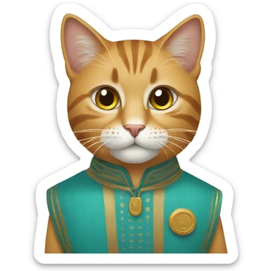 Cat wearing gulf ghutra sticker