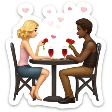 Romantic date for beautiful stylish young couple in love sticker