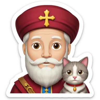 sinterklaas maar hij houd een kat vast sticker