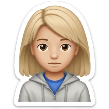 Un niño de 13 años con pelo de Alucin y ropa de alucin sticker