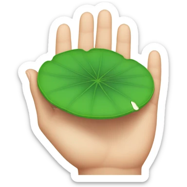 lily pad and the finger in the middle of the hand sticker