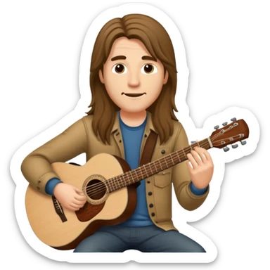 a long haired musician sticker