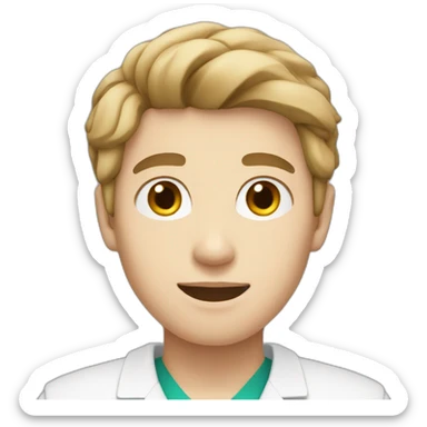 young male medical student with white skin and light brown hair sticker