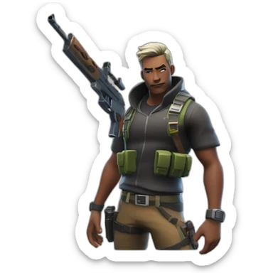 fortnite skin with gun sticker