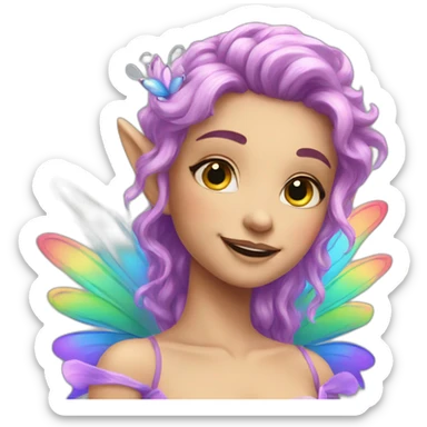 Rainbow fairy sticker
