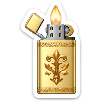 Golden lighter sticker