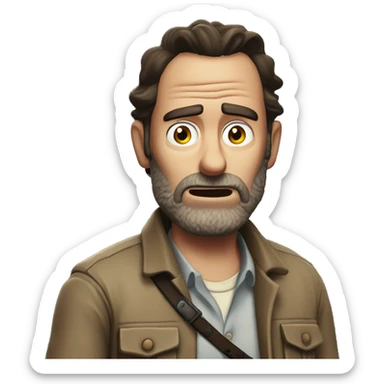 Rick Grimes with a shocked expression  sticker