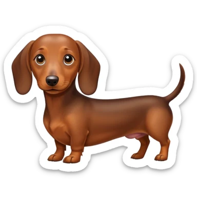 Perro salchicha marrón  sticker