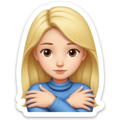 Girl with arms crossed around her neck sticker