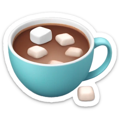 Red mug with hot cocoa and marshmallows sticker