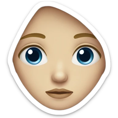 Sad blonde girl with blue eyes sticker