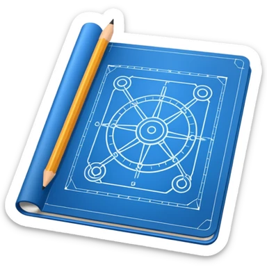 blueprint 2D sketch sticker