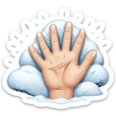 a hand sticking out from snow sticker