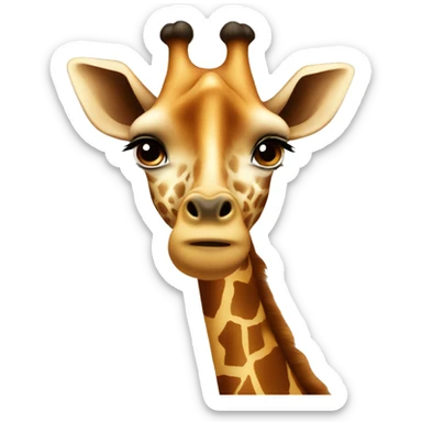 Giraffe with a brown hear brown eye girl sticker