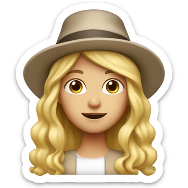 Girl with long blonde hair and baker hat sticker